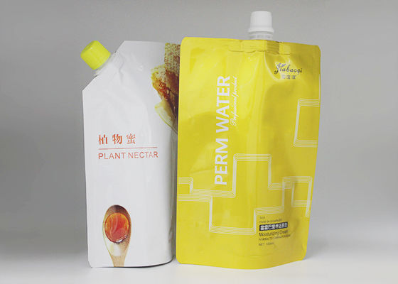 Spoot het aluminiumfolie Vloeibare Plastiek omhoog Tribunezakken met Douane Logo For Juice Milk