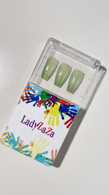 Spotgoederen Groothandel Medium Length Press On Nails Glitter Valse Nagel Ovale Ronde Vorm Herbruikbare Valse Nagels Met Lijm