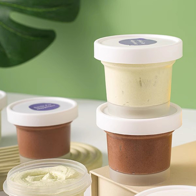 100 ml 200 ml groene thee avocado ijs mousse beker bevroren room sneeuw gras modder film blikken
