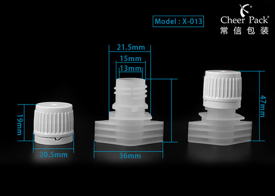 13 mm Plastic Spout Caps gebruikt op wasmiddel zak verpakking