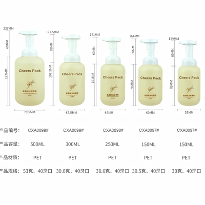 500 ml PET Mousse Fles Voor Mousse Cosmetische Producten Lotion Scream Shampoo