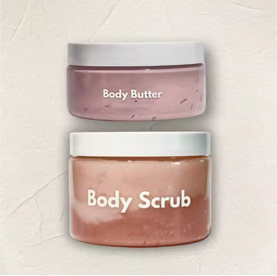 Groothandel huidverzorging lege body scrub PET potten Container helder rond plastic body scrub potten met deksels