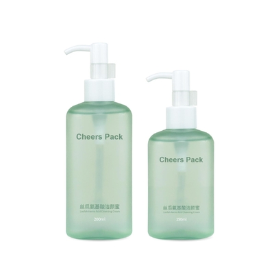 Groene luxe 50 ml 100 ml 450 ml ronde plastic cosmetische lotion flessen PP materiaal pers pomp knijpen flessen voor huidverzorging shampoo