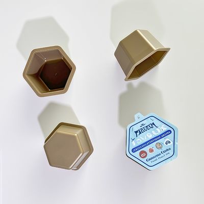 80 ml Hexagon PP wegwerpbeker met aluminiumfolie deksel