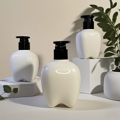 100-250ml Tandvormige Plastic Fles met Drukpomp voor Handzeep, Haarlotion, Handontsmettingsmiddel, Aanpasbaar Logo