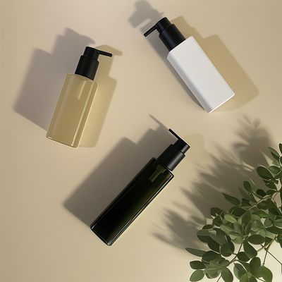 PET-plastic vierkantfles met drukpompverzegeling voor cosmetische verpakkingen voor persoonlijke verzorging in aangepaste kleuren