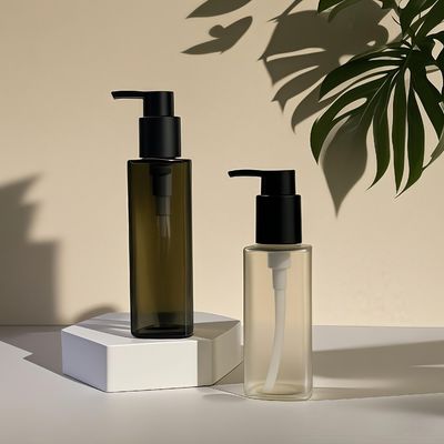 PET-plastic vierkantfles met drukpompverzegeling voor cosmetische verpakkingen voor persoonlijke verzorging in aangepaste kleuren