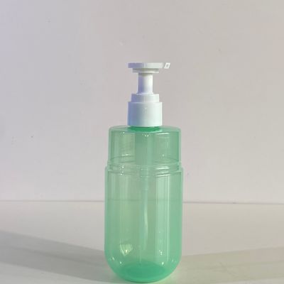 300 ml capaciteit transparante groene PET pomp dispenser fles voor cosmetische lotion met aangepast logo