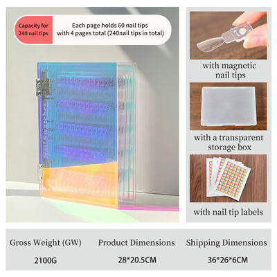 Afneembare Acryl Magnetische Nagelkunst Display Board Gradiënt Kleuren 120/180/240 Schakeringen voor Plastic Tool Nail Gel Nail Supplies