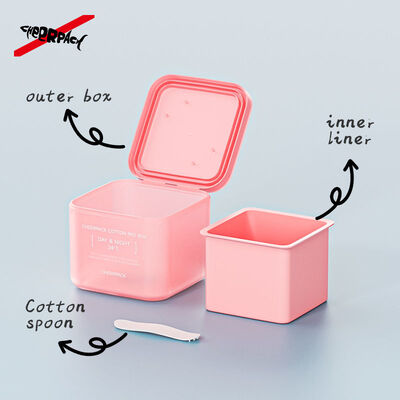 100 vellen huidverzorging Cotton Pad Box 2.0 Bulk Order Plastic Jar met afneembare PP Liner Food Grade voor cosmetische merken/OEM