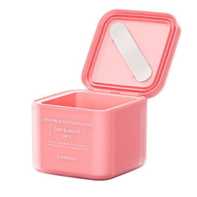 100 vellen huidverzorging Cotton Pad Box 2.0 Bulk Order Plastic Jar met afneembare PP Liner Food Grade voor cosmetische merken/OEM