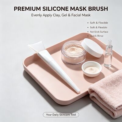 Zachte siliconen gezichtsmasker Applicatorborstel Siliconen handvat Huidverzorgingscrème Herbruikbare cosmetische spatel Gezichtsmasker Mengen Toepassen