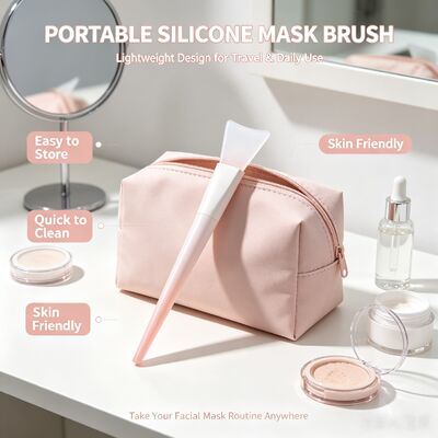 Zachte siliconen gezichtsmasker Applicatorborstel Siliconen handvat Huidverzorgingscrème Herbruikbare cosmetische spatel Gezichtsmasker Mengen Toepassen