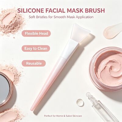 Zachte siliconen gezichtsmasker Applicatorborstel Siliconen handvat Huidverzorgingscrème Herbruikbare cosmetische spatel Gezichtsmasker Mengen Toepassen