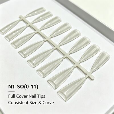 Transparante nageltips full cover ABS kunstnagelset voor press-on vingers, salon nagelverlenging, DIY nail art en bulklevering