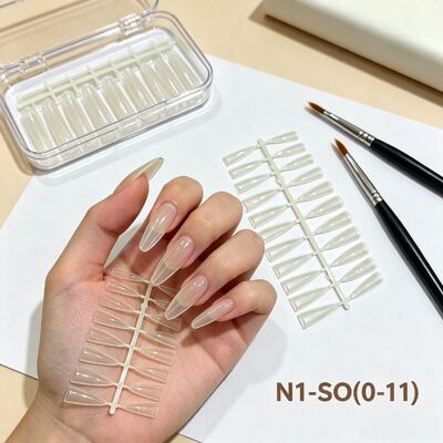 Transparante nageltips full cover ABS kunstnagelset voor press-on vingers, salon nagelverlenging, DIY nail art en bulklevering
