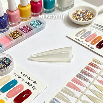 Transparante nageltips full cover ABS kunstnagelset voor press-on vingers, salon nagelverlenging, DIY nail art en bulklevering