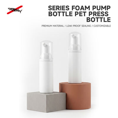 60ml Lege Witte PET Schuimpomp Fles Herbruikbare Gezichtsschuim Dispenser Op Maat Gemaakte Cosmetische Schuimzeep Verpakking Container