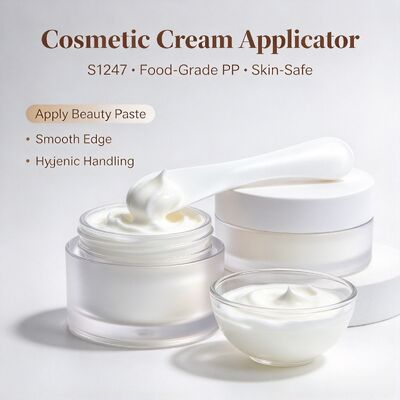 S1247 Food Grade PP Cosmetic Mixing Spatula For Beauty Salon. Ideaal voor het mengen van maskerpoeder en schoonheidscrèmepasta. Perfect voor schoonheidssalons, spa studio's en thuis DIY huidverzorging. Groothandel beschikbaar.