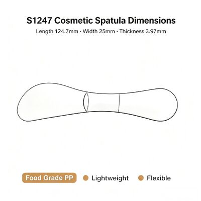 S1247 Food Grade PP Cosmetic Mixing Spatula For Beauty Salon. Ideaal voor het mengen van maskerpoeder en schoonheidscrèmepasta. Perfect voor schoonheidssalons, spa studio's en thuis DIY huidverzorging. Groothandel beschikbaar.