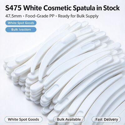 S475 47.5mm Food-Grade PP Cosmetic Spatula. Wit In-Stock Wholesale. Voor het extraheren en aanbrengen van gezichtscrème, perfect voor schoonheidssalons en cosmetische pot accessoires.