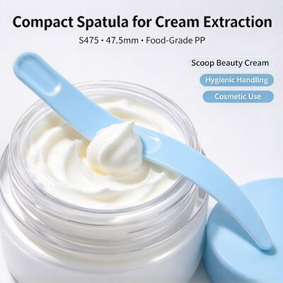 S475 47.5mm Food-Grade PP Cosmetic Spatula. Wit In-Stock Wholesale. Voor het extraheren en aanbrengen van gezichtscrème, perfect voor schoonheidssalons en cosmetische pot accessoires.