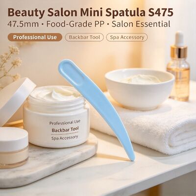 S475 47.5mm Food-Grade PP Cosmetic Spatula. Wit In-Stock Wholesale. Voor het extraheren en aanbrengen van gezichtscrème, perfect voor schoonheidssalons en cosmetische pot accessoires.
