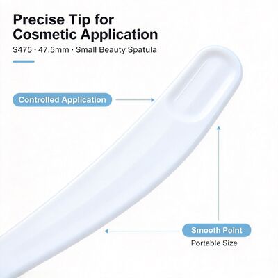 S475 47.5mm Food-Grade PP Cosmetic Spatula. Wit In-Stock Wholesale. Voor het extraheren en aanbrengen van gezichtscrème, perfect voor schoonheidssalons en cosmetische pot accessoires.