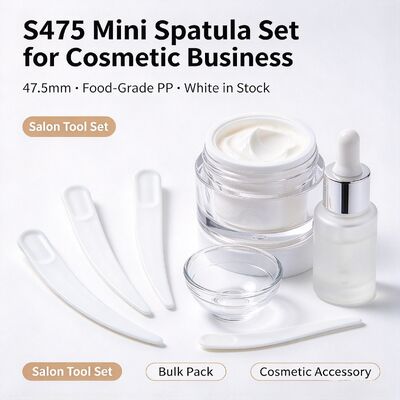 S475 47.5mm Food-Grade PP Cosmetic Spatula. Wit In-Stock Wholesale. Voor het extraheren en aanbrengen van gezichtscrème, perfect voor schoonheidssalons en cosmetische pot accessoires.