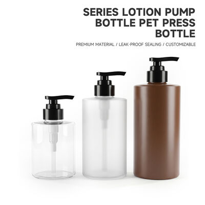 PET Lotion Pump Bottle | 32 Thread Custom Cosmetic PET Packaging | Food-grade recyclable PET lotion pump bottles in 300ml,400ml,500ml,650ml | OEM packaging for shampoo, body wash, for skincare brand